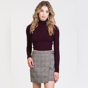 Harlow Lena Check Wrap Front Overlay Min Skirt Size S